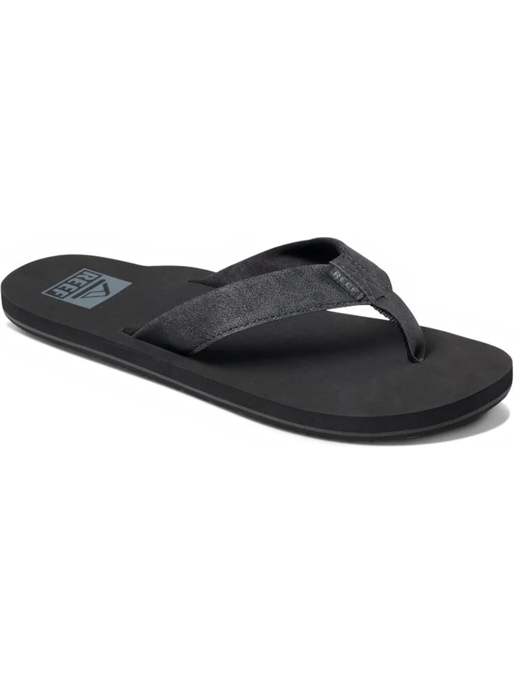 Men’s All Black Twinpin Flip Flop Sandals Brown Vegan Leather Casual